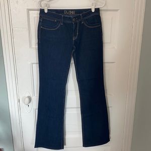 DL1961 Low Rise Dark Wash Denim Flares - Size 28